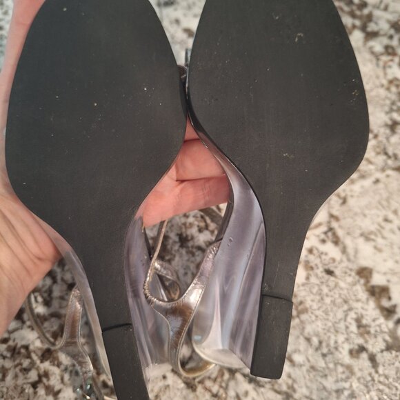 Gucci vintage silver wedge heel sandals size 7B - Picture 10 of 11